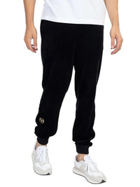 Thumbnail for Sergio Tacchini Men's Court Velour Jogging Pants, Black, on Sale