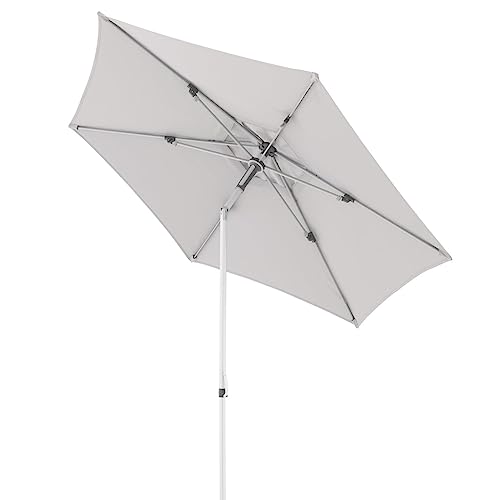 Doppler AluPro Neo Push Up parasol 200x260 cm in light blue I Hexagonal parasol for balcony &amp; terrace I Open &amp; close with sliding mechanism I Height adjustable on sale