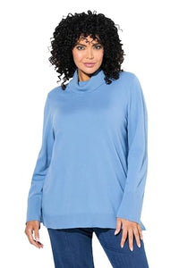 Thumbnail for Ulla Popken Damen Rollkragenpullover, Breite Rippbündchen, Langarm Pullover, Dunkles Violett, 54-56 EU im Sale