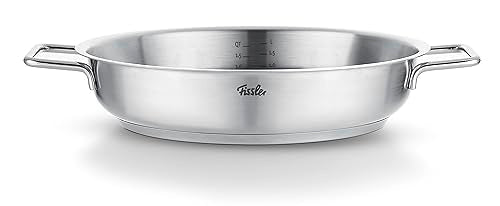 Fissler Pure Collection / Stainless steel serving pan (Ø 24 cm) uncoated frying pan, interior scale, high rim, 10-year warranty – induction, silver on sale
