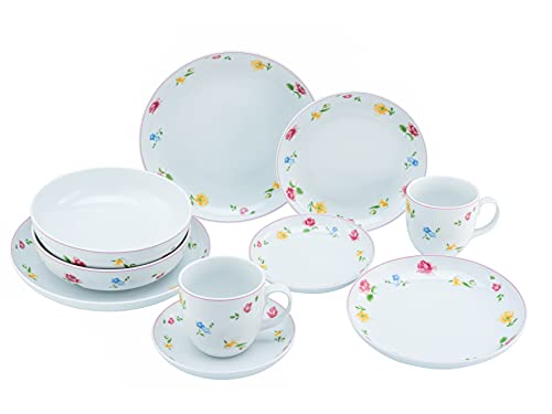 CreaTable, 22900, Allround Series - SUMMERTIME, 10-piece dinnerware set, combination service made of porcelain, dishwasher and microwave safe, Made in Europe on sale