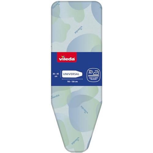 Vileda Premium 2in1 Bügelbrettbezug | Universal Bezug für Dampfbügelstation | Hitzebeständig, Reflektierend, Waschbar - Passend für 30–45 cm x 110–130 cm Bügelbretter, Silber-Grau | 1 Stück im Sale
