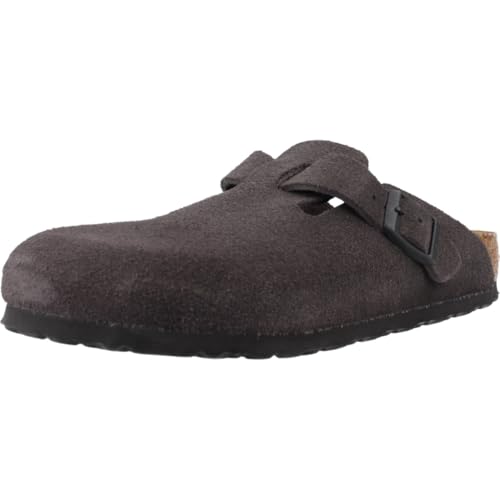 BIRKENSTOCK Boston Leve Velvet Grey Pantoletten/Clogs Herren Grau - - Pantoletten/Clogs Shoes im Sale