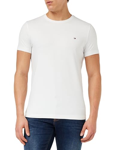 Tommy Hilfiger Herren T-Shirt Kurzarm Core Stretch Slim Fit, Schwarz (Black), im Sale