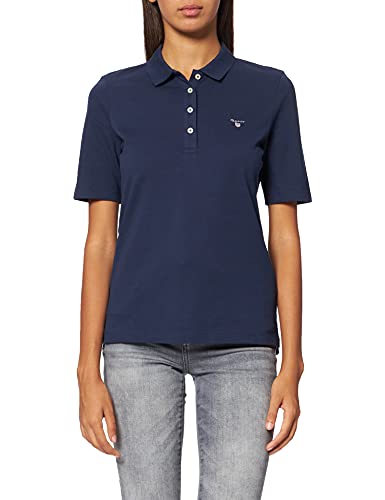 GANT Damen The ORIGINAL Pique LSS Poloshirt, Blau (Evening Blue 433), X-Small (Herstellergröße: XS) im Sale