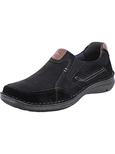 Josef Seibel Herren Slipper Anvers 63,Weite K (Extra weit),Wechselfußbett,College Schuhe,Businessschuhe,Office,schwarz-Kombi / 101,45 EU im Sale