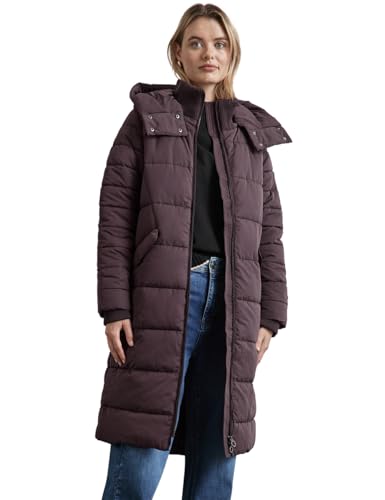 STREET ONE Damen A201975 Gefütterte Lange Jacke,Braun,38 im Sale