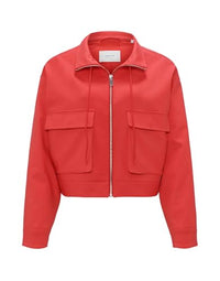 Thumbnail for OPUS Damen Jacke | Kurzjacke HALVA Boxy Fit aus Baumwoll Mix Sweet red, 36 im Sale