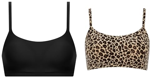 Chantelle SOFTSTRETCH, Bustier Mit Soft Cups, Rundhalsausschnitt, Unnsichtbare Unterwäsche für Damen Damen Softstretch BH, Leopard Nude, M/ im Sale