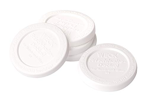 Weck 6409 Frischhaltedeckel aus Kunststoff - Ø 60 mm - weiß - 5 Stück im Sale