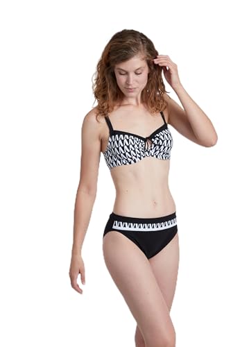 Sunflair Mix&Match Hose Grafikdruck Schwarz Weiß mit Taillenslip und Zierblenden im Sale