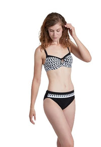 Thumbnail for Sunflair Mix&Match Hose Grafikdruck Schwarz Weiß mit Taillenslip und Zierblenden im Sale
