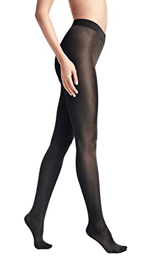 Wolford Damen Transparente Strumpfhose Pure Shimmer Concealer Tigh,40 DEN,Frauen Struempfe,durchsichtig,durchscheinend,schimmernd,black,L (Large) im Sale