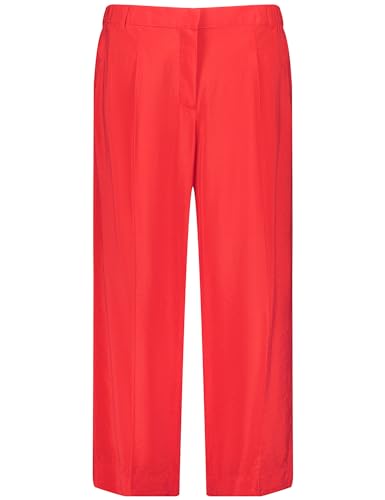 Samoon Women's Lightweight 7/8 Wide Leg Pants Lotta Plain 7/8 Length Power Red 52 on Sale