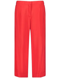 Thumbnail for Samoon Women's Lightweight 7/8 Wide Leg Pants Lotta Plain 7/8 Length Power Red 52 on Sale