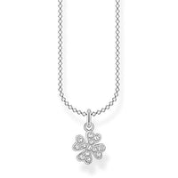 Thumbnail for Thomas Sabo Damen Halskette Kleeblatt pavé silber 925 Sterlingsilber, 38-45 cm Länge im Sale