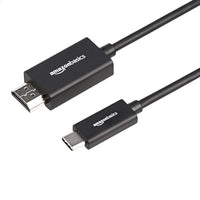 Thumbnail for Amazon Basics Premium Aluminum USB-C (Source) to HDMI (Display) Adapter Cable, Thunderbolt 3 Compatible, 4K at 60 Hz, 1.8 m, Black