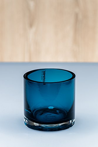 SPARK decorative glass dark blue tealight holder candle holder candlestick round tealight glass / flower glass on sale