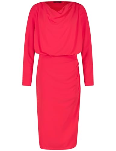 Taifun women's feminine dress with waterfall neckline, long sleeves, plain, knee-length, Cherry Red 48 on sale
