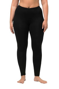 Thumbnail for Ulla Popken Damen Leggings, Wadenlang, Schmales Bein, Elastikbund, Schwarz, 54/56 EU im Sale