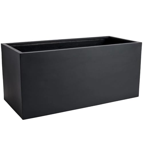 VIVANNO Planter Planter Flower Trough Fiberglass Anthracite Maxi 40x80x40 on Sale