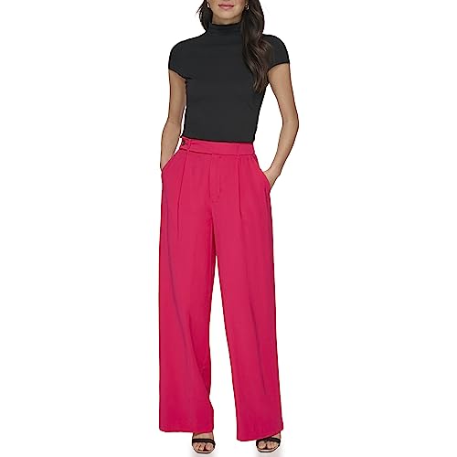 DKNY Women's Frosted Twill Trousers, Amalfi Pink, 6 on sale