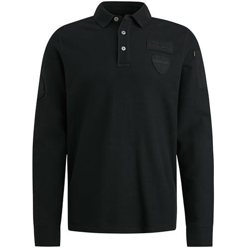 PME Legend Polo Shirt mit Langen Ärmeln, Farbe:schwarz, im Sale