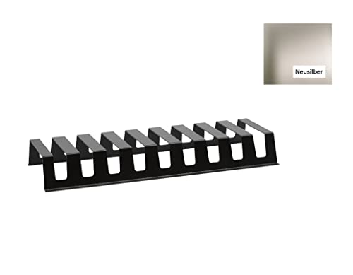 Wesco Rack System Smart Tellerhalter 60 aus pulverbeschichtetem Aluminium, flexibel erweiterbar, in der Farbe: Neusilber, Maße: 558 x 207 x 68 mm im Sale