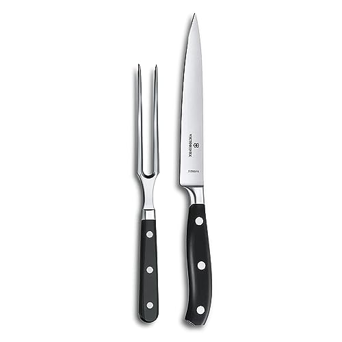 Victorinox, Grand Maître, professional carving set, 2-piece, extra-sharp blade, 20 cm, robust plastic handle, stainless steel, black on sale