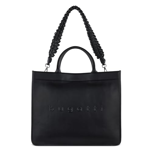 bugatti Daphne Tote Bag Leder, Shopper, 2 abnehmbare Schultergurte, 17 Laptopfach, schwarz im Sale