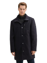 Thumbnail for TOM TAILOR Herren 1042475 Wollmantel mit Brusttasche, 36085-Dark Blue Small Herringbone, im Sale