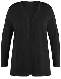 Thumbnail for Samoon Damen Lange Basic-Strickjacke Langarm unifarben Black 46 im Sale