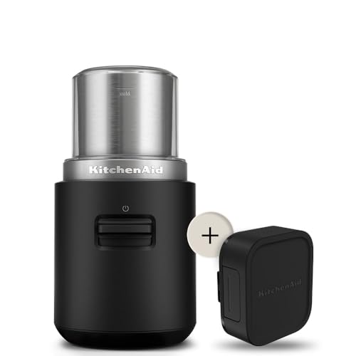 KitchenAid Kaffeemühle | KitchenAid Go | Kabellose Kaffeemühle für frisch gemahlenen Kaffee für unterwegs | 113 g-Mahlbehälter | Mit akku | Schwarz im Sale