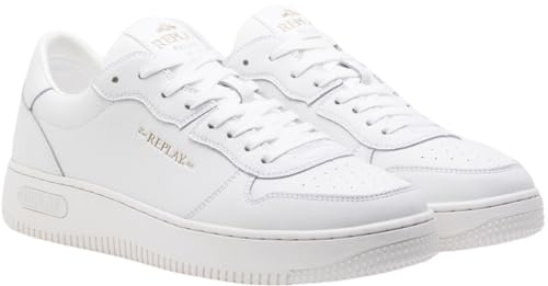 REPLAY Herren Cupsole Sneaker mit Branding, Weiß (White 061), 40 im Sale