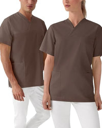 Thumbnail for CLINIC DRESS Schlupfkasack | Kasack Unisex für Pflege und Altenpflege | Länge ca. 75 cm | Industriewäsche geeignet | 2 Seitentaschen | 1 Brusttasche | deep Taupe im Sale