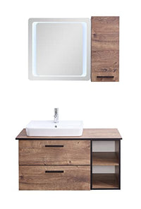 Thumbnail for Pelipal Quickset 374 bathroom furniture set, wood-based material, Ribbeck oak horizontal NB, 200 x 103 x 44.5 cm on sale