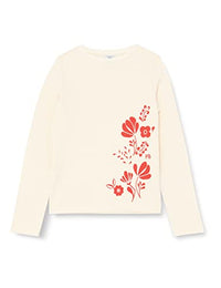 Thumbnail for Petit Bateau Unisex-Kinder Langarm-T-Shirt, Weiss Avalanche / Orange Casimir, 4 Jahre im Sale