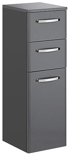 Pelipal Quickset 327 bathroom cabinet in anthracite high gloss, 30 cm wide | Base cabinet with 1 door, 2 drawers, and 1 shelf on sale