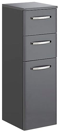 Thumbnail for Pelipal Quickset 327 bathroom cabinet in anthracite high gloss, 30 cm wide | Base cabinet with 1 door, 2 drawers, and 1 shelf on sale