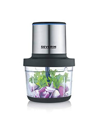Thumbnail for SEVERIN Cordless Battery-Powered Universal Chopper, Multi-Chopper for coarse and fine chopping, Chopper with extensive accessories, matt black/brushed stainless steel, KM 3866 on sale