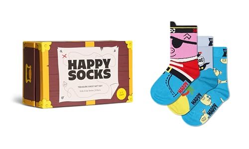 Happy Socks Kids 3er-Pack nachhaltiges Crew-Socken-Piraten-Schatztruhe-Geschenkset – im Sale