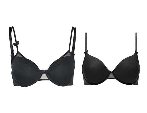 Passionata Damen Schalen BH Miss Joy dekorierter Spacer-BH, Schwarz, 85B, Bedeckender Spacer-BH, Damen Unterwäsche im Sale