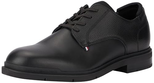 Tommy Hilfiger FLEXIBLE HILFIGER MIX LTH SHOE ( Derby Schuhe Herren, Schwarz (Black), 46 EU im Sale
