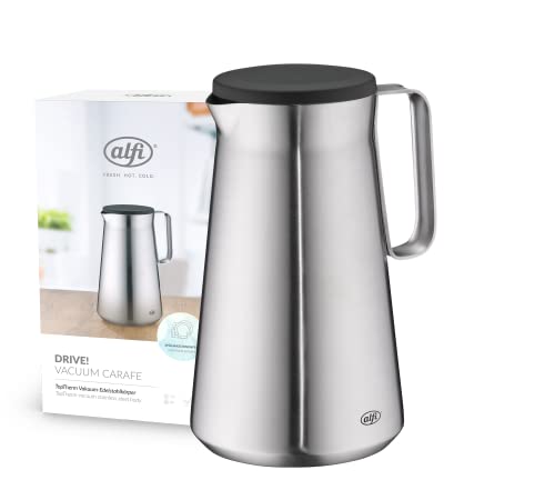 alfi DRIVE! 1.0l, caviar black mat, insulated jug made of double-walled, matte stainless steel, keeps hot for 12 hours, cold for 24 hours, screw cap, large opening, dishwasher-safe, BPA-free, on sale