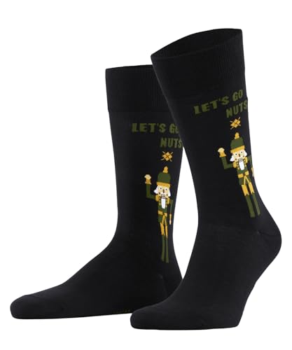 Burlington Herren Socken Nutty Nutracker So Baumwolle gemustert 1 Paar, Schwarz Black 3000, 40-46 im Sale