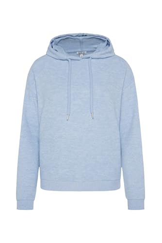 SOCCX Damen Basic Hoodie aus Flauschstrick Grey Melange im Sale