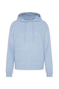 Thumbnail for SOCCX Damen Basic Hoodie aus Flauschstrick Grey Melange im Sale