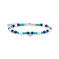 Thumbnail for Thomas Sabo Armband mit blauen Steinen und Perlen 925 Sterlingsilber A2064-775-7 im Sale