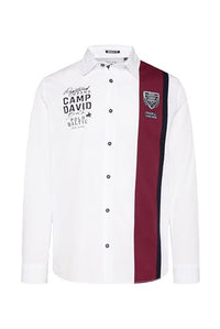 Thumbnail for Camp David Herren Langarmhemd mit Color-Blocking und Artworks Opticwhite im Sale