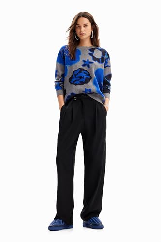 Desigual Women's Woman Flat Knit Thin Gauge Pullover Sweater, Material FINISHES, L im Sale